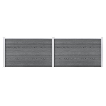 Valla de jardín de WPC gris 353x106 cm de , Paneles de vallas - Ref: Foro24-3053247, Precio: 435,31 €, Descuento: %
