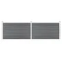 Gray WPC garden fence 353x106 cm by , fence panels - Ref: Foro24-3053247, Price: 424,27 €, Discount: %