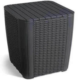 Keter Luzon garden side table graphite round wicker by , Garden tables - Ref: Foro24-420013, Price: 52,97 €, Discount: %