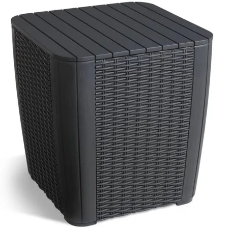 Keter Mesa auxiliar de jardín Luzon mimbre redondo color grafito de , Mesas de jardín - Ref: Foro24-420013, Precio: 52,97 €, ...