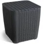 Keter Mesa auxiliar de jardín Luzon mimbre redondo color grafito de , Mesas de jardín - Ref: Foro24-420013, Precio: 52,97 €, ...