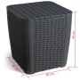 Keter Mesa auxiliar de jardín Luzon mimbre redondo color grafito de , Mesas de jardín - Ref: Foro24-420013, Precio: 57,34 €, ...