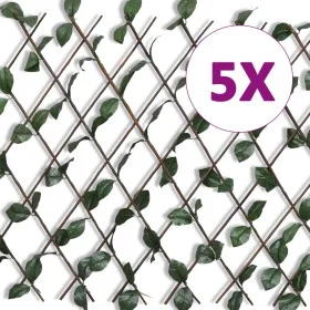Willow trellis fence 5 pieces artificial leaves 180x90 cm by , fence panels - Ref: Foro24-140913, Price: 64,15 €, Discount: %