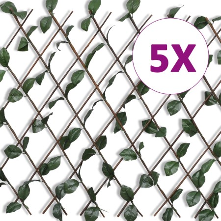 Valla enrejada de sauce 5 piezas hojas artificiales 180x90 cm de , Paneles de vallas - Ref: Foro24-140913, Precio: 65,24 €, D...