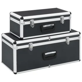 Aufbewahrungsboxen 2 Einheiten aus schwarzem Aluminium von vidaXL, Werkzeugkästen - Ref: Foro24-91851, Preis: 100,38 €, Rabat...