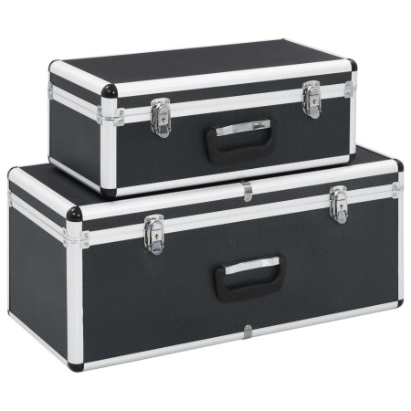 Cajas de almacenamiento 2 unidades aluminio negro de vidaXL, Cajas de herramientas - Ref: Foro24-91851, Precio: 106,00 €, Des...