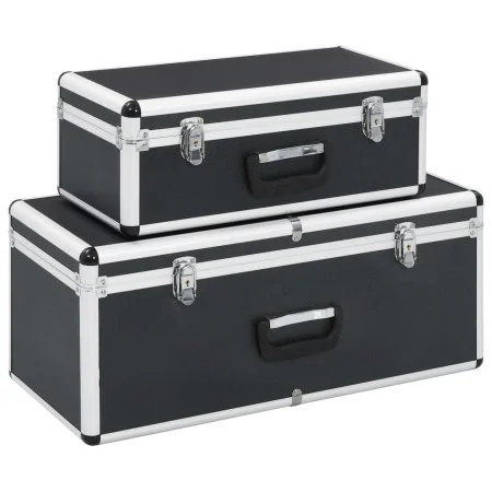 Cajas de almacenamiento 2 unidades aluminio negro de vidaXL, Cajas de herramientas - Ref: Foro24-91851, Precio: 100,38 €, Des...