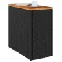 Mesa auxiliar jardín tapa madera ratán PE negro 58x27,5x55 cm de , Mesas de jardín - Ref: Foro24-365983, Precio: 56,81 €, Des...