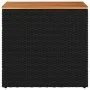 Mesa auxiliar jardín tapa madera ratán PE negro 58x27,5x55 cm de , Mesas de jardín - Ref: Foro24-365983, Precio: 56,81 €, Des...