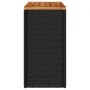 Mesa auxiliar jardín tapa madera ratán PE negro 58x27,5x55 cm de , Mesas de jardín - Ref: Foro24-365983, Precio: 56,81 €, Des...