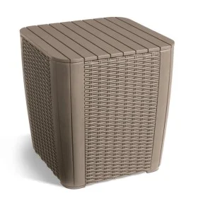 Keter Mesa auxiliar de jardín Luzon mimbre redondo color capuchino de , Mesas de jardín - Ref: Foro24-408950, Precio: 53,00 €...