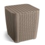 Keter Mesa auxiliar de jardín Luzon mimbre redondo color capuchino de , Mesas de jardín - Ref: Foro24-408950, Precio: 52,82 €...