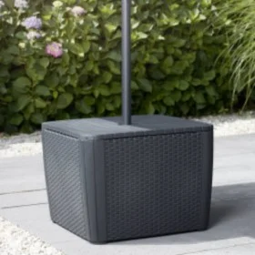 Keter Mesa auxiliar de jardín Luzon Plus con agujero sombrilla grafito de , Mesas de jardín - Ref: Foro24-428408, Precio: 90,...