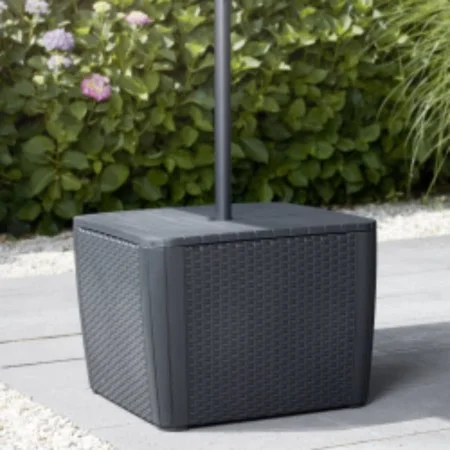 Keter Mesa auxiliar de jardín Luzon Plus con agujero sombrilla grafito de , Mesas de jardín - Ref: Foro24-428408, Precio: 90,...