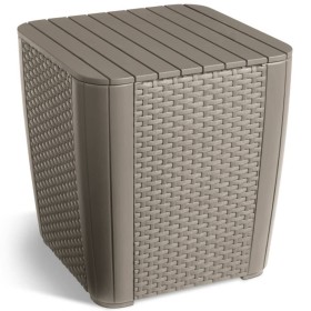 Keter Mesa auxiliar de jardín Luzon mimbre plano color capuchino de , Mesas de jardín - Ref: Foro24-420012, Precio: 55,91 €, ...