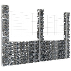 Cesta de gaviones forma de U 3 postes de hierro 260x20x200 cm de , Paneles de vallas - Ref: Foro24-151290, Precio: 141,40 €, ...