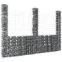 U-förmiger Gabionenkorb mit 3 Eisenpfosten 260x20x200 cm von , Zaunpaneele - Ref: Foro24-151290, Preis: 140,93 €, Rabatt: %