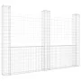 U-förmiger Gabionenkorb mit 3 Eisenpfosten 260x20x200 cm von , Zaunpaneele - Ref: Foro24-151290, Preis: 140,93 €, Rabatt: %