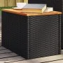 Mesas auxiliares de jardín 2 uds ratán madera negro 55x34x37cm de , Mesas de jardín - Ref: Foro24-365980, Precio: 60,45 €, De...
