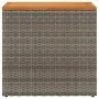 Mesa auxiliar jardín tapa madera ratán PE gris 58x27,5x55 cm de , Mesas de jardín - Ref: Foro24-366134, Precio: 50,18 €, Desc...