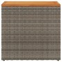 Mesa auxiliar jardín tapa madera ratán PE gris 58x27,5x55 cm de , Mesas de jardín - Ref: Foro24-366134, Precio: 49,39 €, Desc...