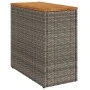 Mesa auxiliar jardín tapa madera ratán PE gris 58x27,5x55 cm de , Mesas de jardín - Ref: Foro24-366134, Precio: 50,18 €, Desc...