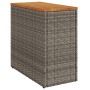 Mesa auxiliar jardín tapa madera ratán PE gris 58x27,5x55 cm de , Mesas de jardín - Ref: Foro24-366134, Precio: 49,39 €, Desc...