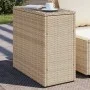 Mesa auxiliar jardín tapa vidrio ratán PE beige 58x27,5x55 cm de , Mesas de jardín - Ref: Foro24-366071, Precio: 73,70 €, Des...