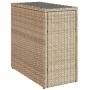 Mesa auxiliar jardín tapa vidrio ratán PE beige 58x27,5x55 cm de , Mesas de jardín - Ref: Foro24-366071, Precio: 73,70 €, Des...