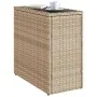 Mesa auxiliar jardín tapa vidrio ratán PE beige 58x27,5x55 cm de , Mesas de jardín - Ref: Foro24-366071, Precio: 73,70 €, Des...