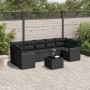 Set de sofás de jardín 8 piezas y cojines ratán sintético negro de , Conjuntos de jardín - Ref: Foro24-3218725, Precio: 526,1...