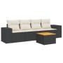 Set de muebles de jardín 5 pzas y cojines ratán sintético negro de , Conjuntos de jardín - Ref: Foro24-3225321, Precio: 291,2...