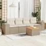 Juego de sofás jardín con cojines 5 pzas ratán sintético beige de , Conjuntos de jardín - Ref: Foro24-3225323, Precio: 345,79...