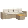 Juego de sofás jardín con cojines 5 pzas ratán sintético beige de , Conjuntos de jardín - Ref: Foro24-3225323, Precio: 345,79...