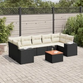 Set de sofás de jardín 8 piezas y cojines ratán sintético negro de , Conjuntos de jardín - Ref: Foro24-3225356, Precio: 502,4...