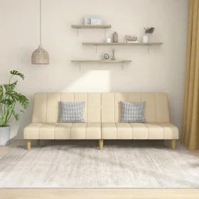 Sofá cama de 2 plazas tela color crema de , Sofás - Ref: Foro24-375829, Precio: 233,72 €, Descuento: %