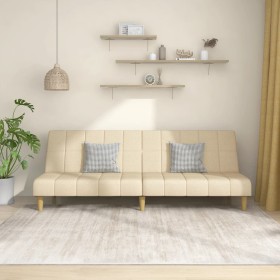 Sofá cama de 2 plazas tela color crema de , Sofás - Ref: Foro24-375829, Precio: 237,87 €, Descuento: %