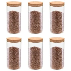 Tarros de almacenaje con tapa de corcho 6 unidades 1400 ml de vidaXL, Botes de galletas - Ref: Foro24-50841, Precio: 42,82 €,...