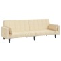 Sofá cama de 2 plazas con dos almohadas tela color crema de , Sofás - Ref: Foro24-375836, Precio: 286,27 €, Descuento: %