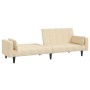 Sofá cama de 2 plazas con dos almohadas tela color crema de , Sofás - Ref: Foro24-375836, Precio: 286,27 €, Descuento: %