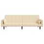 Sofá cama de 2 plazas con dos almohadas tela color crema de , Sofás - Ref: Foro24-375836, Precio: 286,27 €, Descuento: %