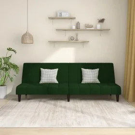 Sofá cama de 2 plazas terciopelo verde oscuro de , Sofás - Ref: Foro24-375843, Precio: 239,93 €, Descuento: %