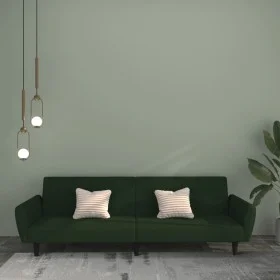 Sofá cama de 2 plazas terciopelo verde oscuro de , Sofás - Ref: Foro24-375860, Precio: 253,48 €, Descuento: %