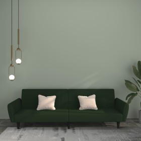 Sofá cama de 2 plazas terciopelo verde oscuro de , Sofás - Ref: Foro24-375860, Precio: 263,74 €, Descuento: %