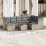 Juego de sofás jardín con cojines beige 10 pzas ratán sintético de , Conjuntos de jardín - Ref: Foro24-3218579, Precio: 567,6...