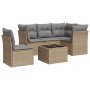 Juego de sofás jardín con cojines 6 pzas ratán sintético beige de , Conjuntos de jardín - Ref: Foro24-3217649, Precio: 371,42...