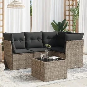 Juego de sofás jardín con cojines 5 pzas ratán sintético gris de , Conjuntos de jardín - Ref: Foro24-3217590, Precio: 307,50 ...