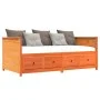 Sofá cama de madera maciza de pino marrón cera 100x200 cm de , Camas y somieres - Ref: Foro24-844437, Precio: 324,11 €, Descu...