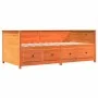 Sofá cama de madera maciza de pino marrón cera 100x200 cm de , Camas y somieres - Ref: Foro24-844437, Precio: 324,11 €, Descu...