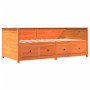 Sofá cama de madera maciza de pino marrón cera 100x200 cm de , Camas y somieres - Ref: Foro24-844437, Precio: 328,07 €, Descu...